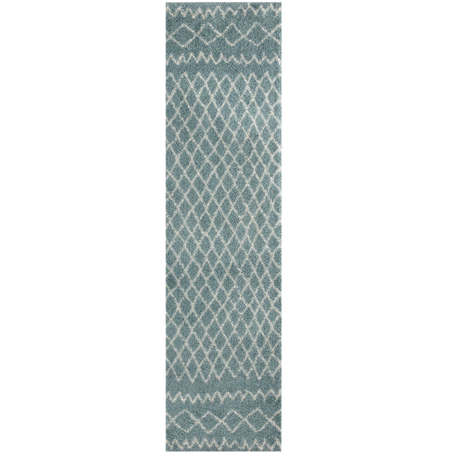 Moroccan Duck Egg Blue Shaggy Rug