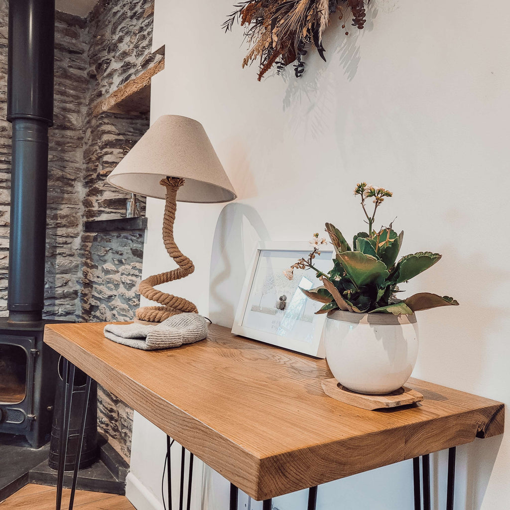 LARIA Oak Entryway Console / Wooden Hall Console Cabinet