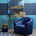Opel Deep Blue Velvet Armchair