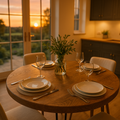 Solid Oak Round Dining Table With Hairpin Legs