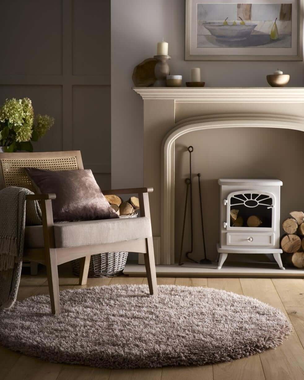 Chicago Latte Shaggy Polyester Contemporary Rug