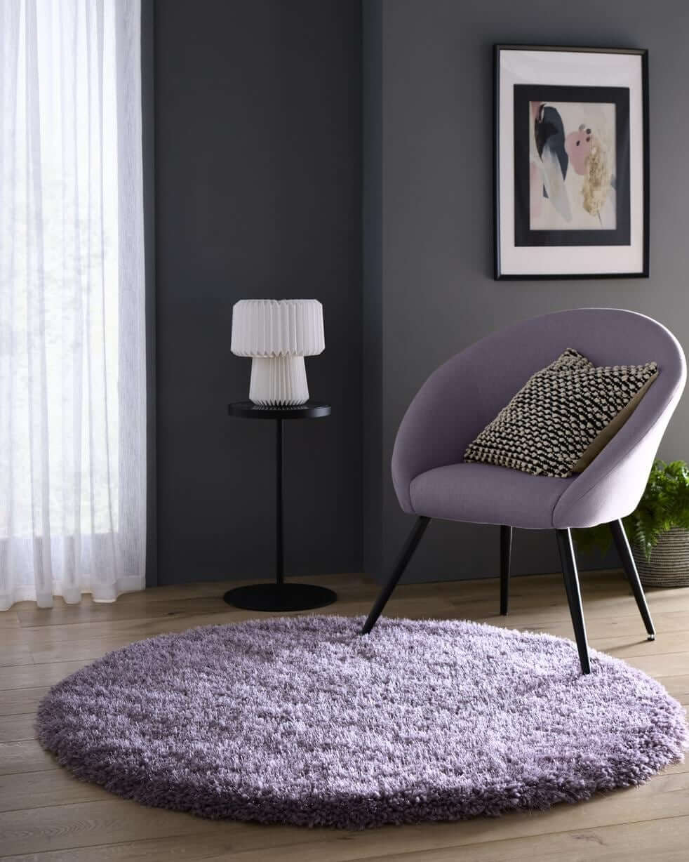 Chicago Lavender Shaggy Polyester Contemporary Rug
