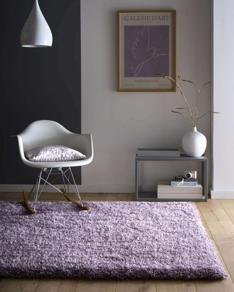 Chicago Lavender Shaggy Polyester Contemporary Rug