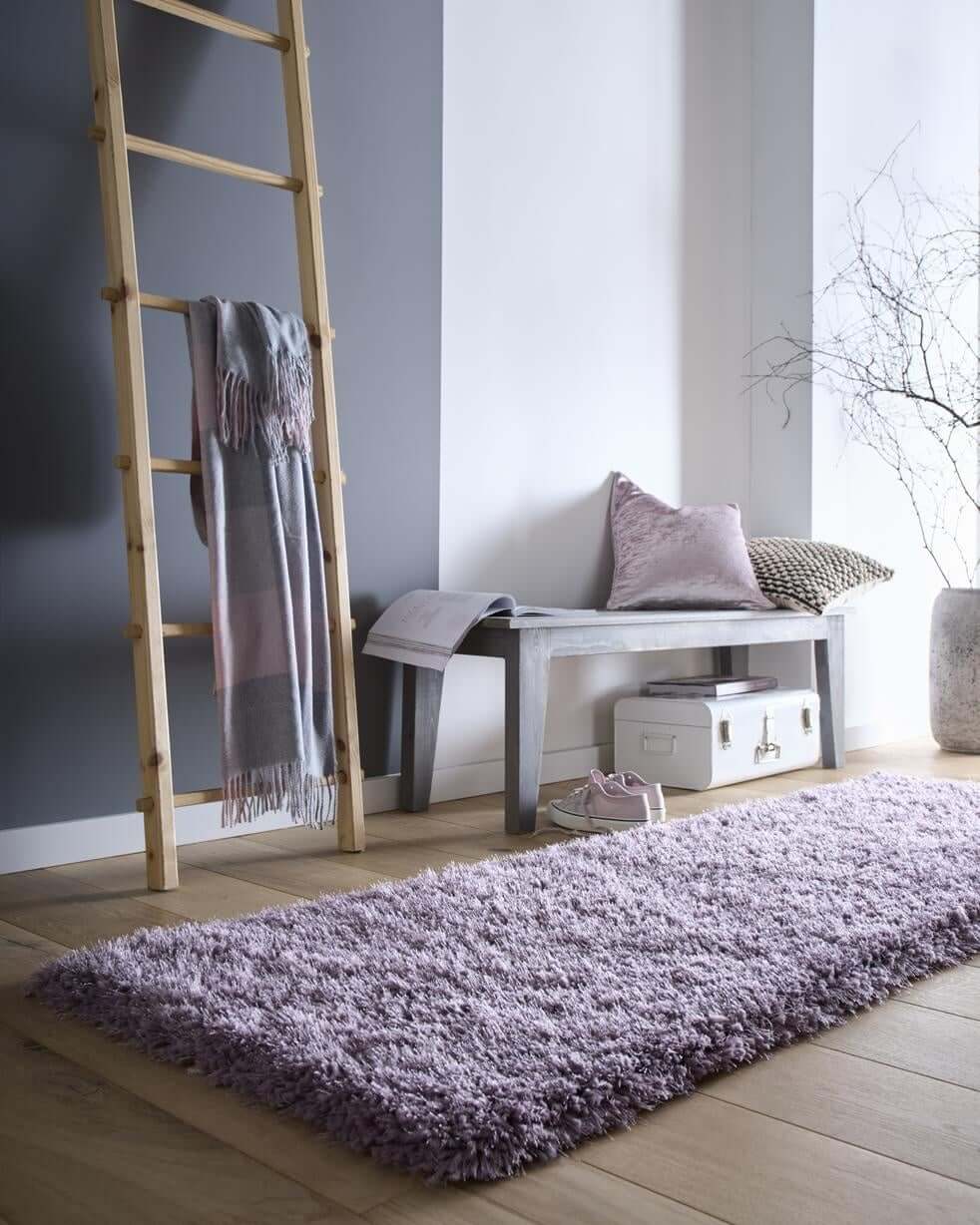 Chicago Lavender Shaggy Polyester Contemporary Rug