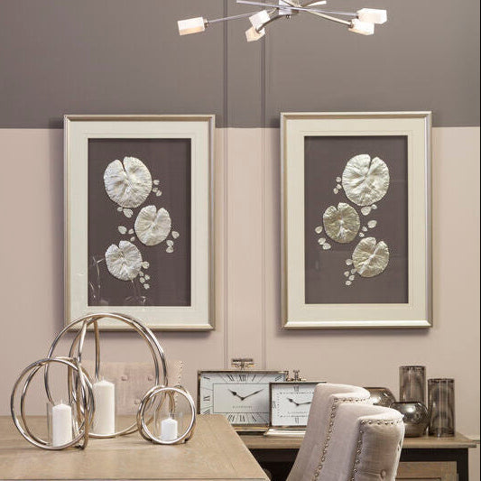 Nason Silver Leaf Design Framed Wall Art