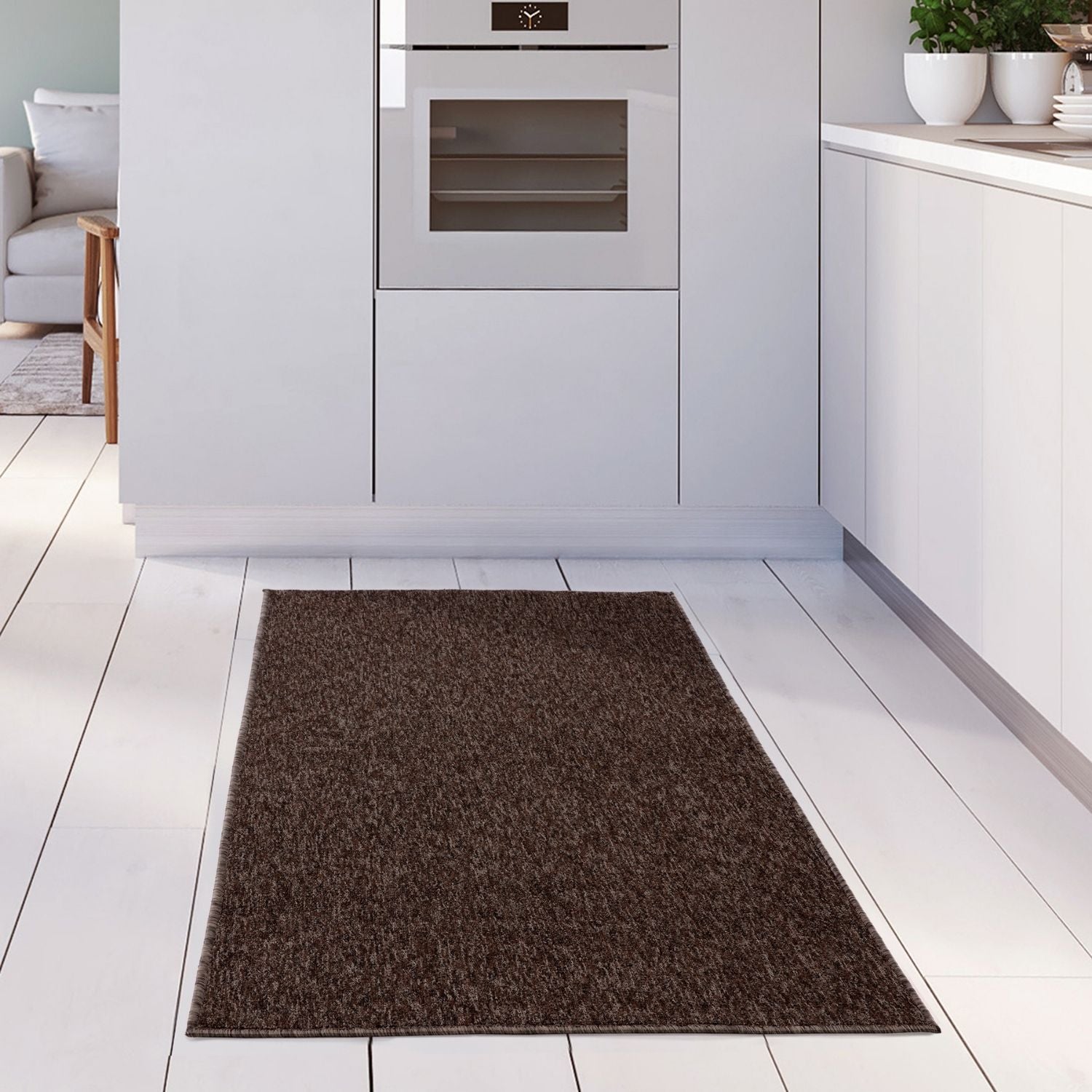 Flex Brown Low Pile Solid Rug