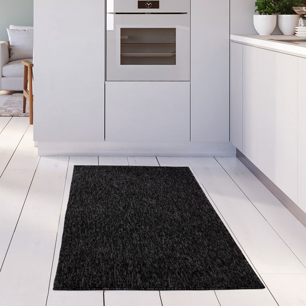 Flex Dark Grey Low Pile Solid Rug