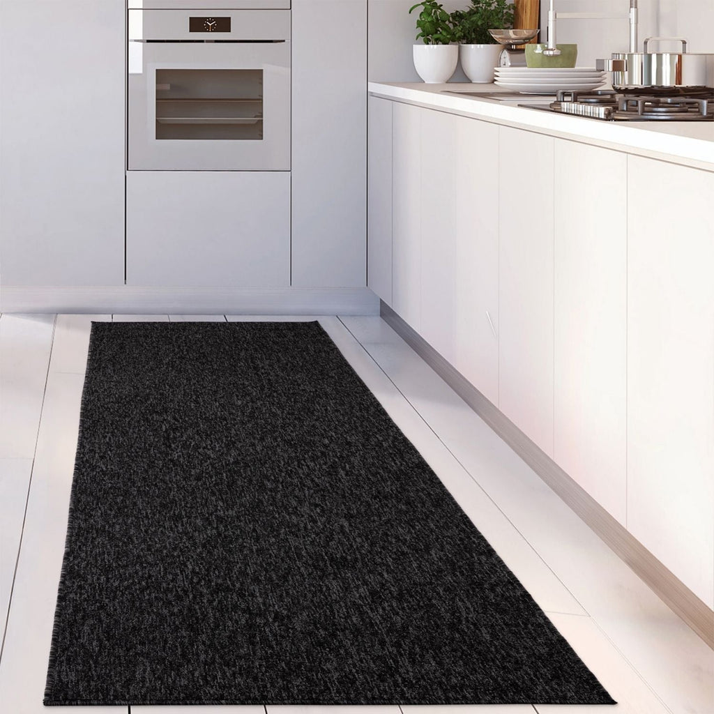 Flex Dark Grey Low Pile Solid Rug
