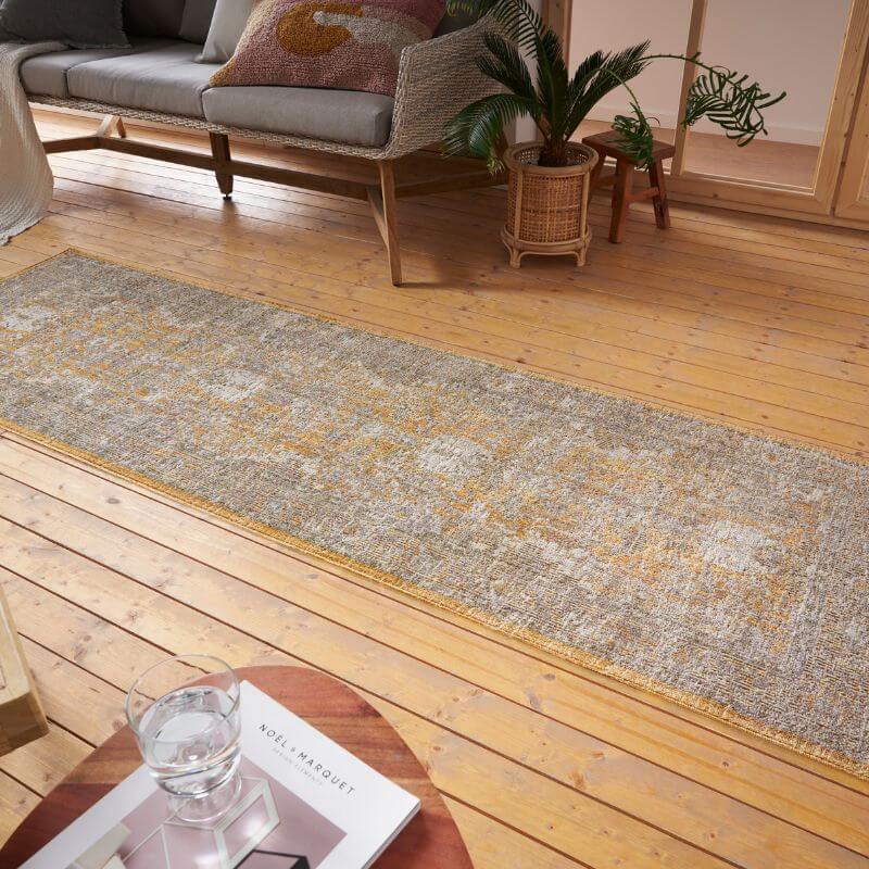 Indoor Outdoor Alexandria Yellow Vintage Rug