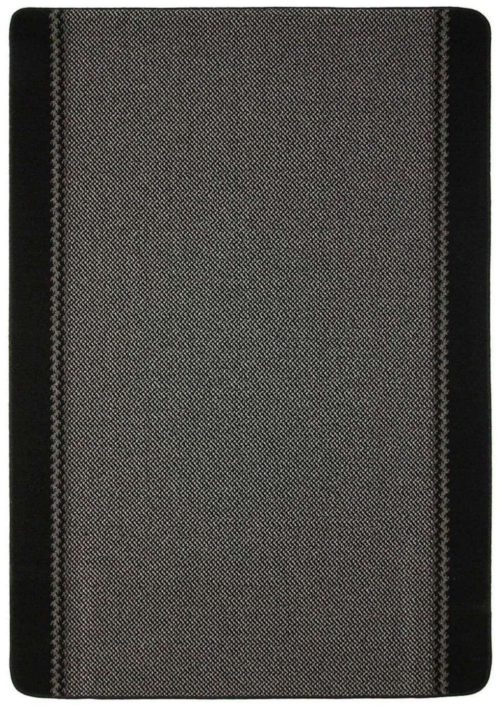 Washable Bordered Black Rug | 116Bl