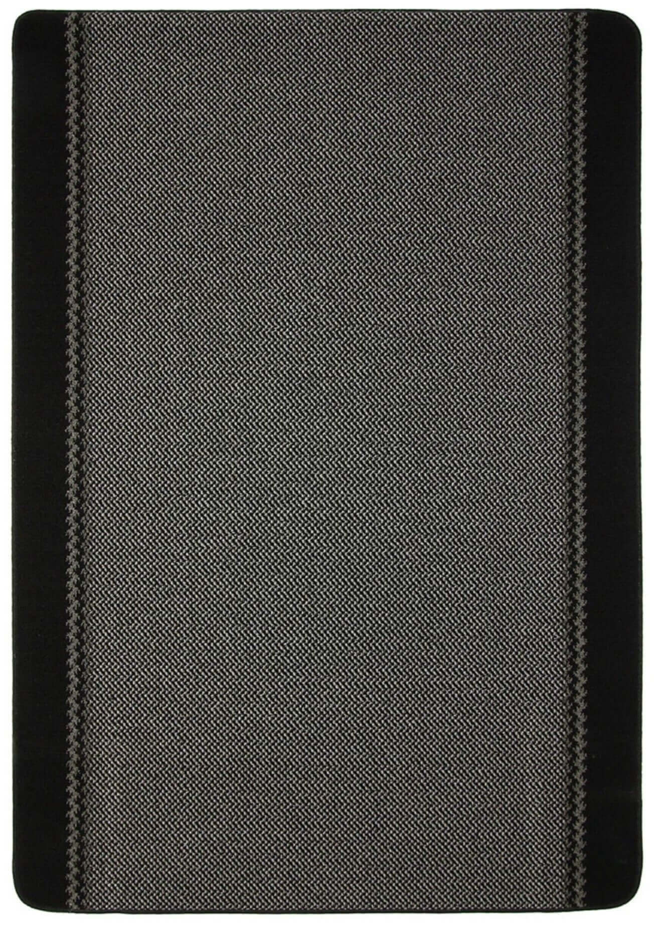 Washable Bordered Black Rug | 116Bl