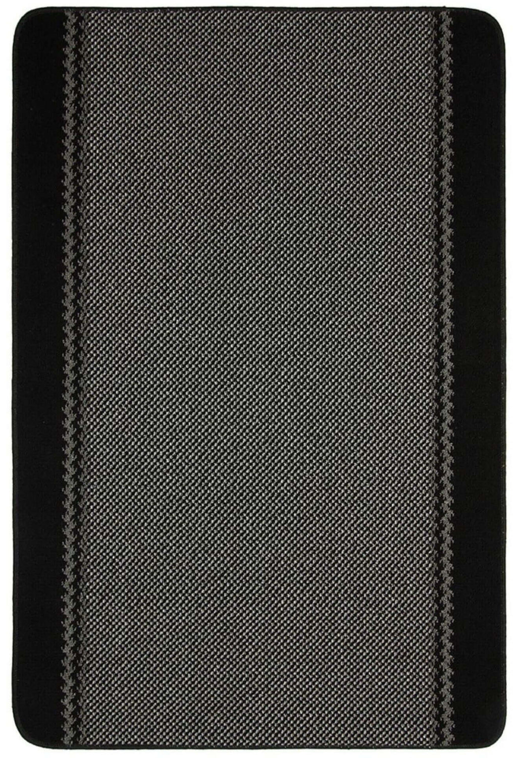 Washable Bordered Black Rug | 116Bl