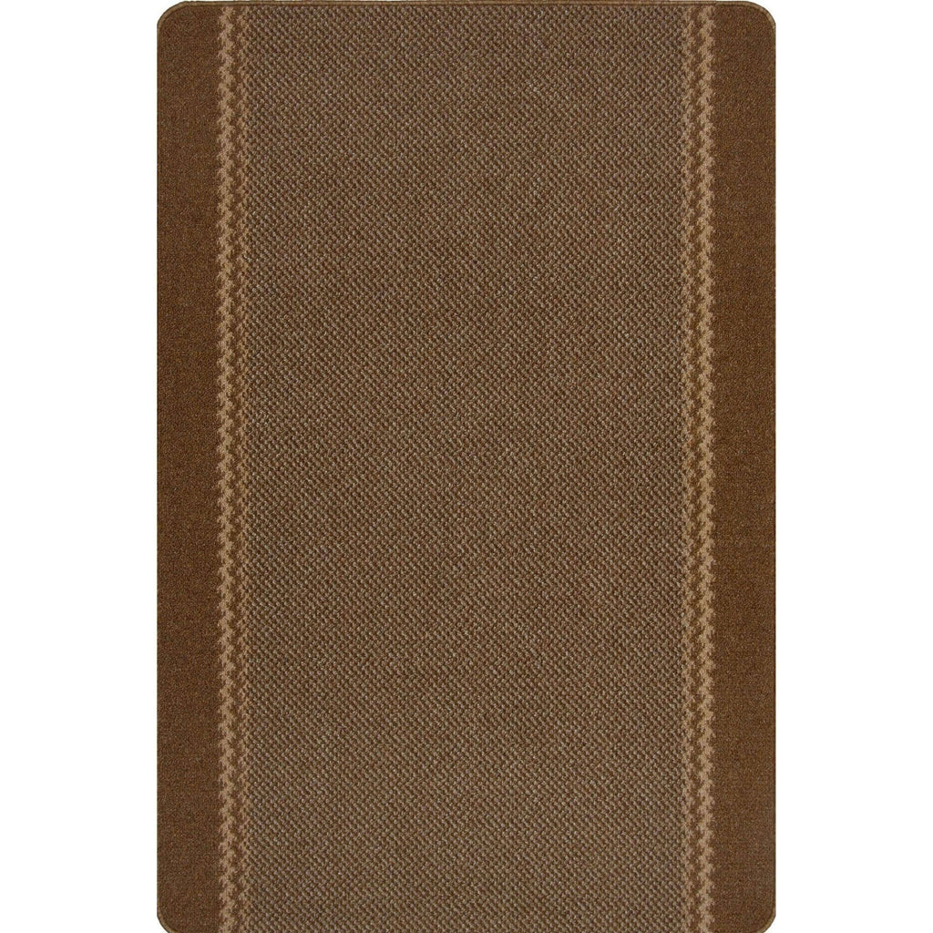 Washable Bordered Brown Rug | 116Br
