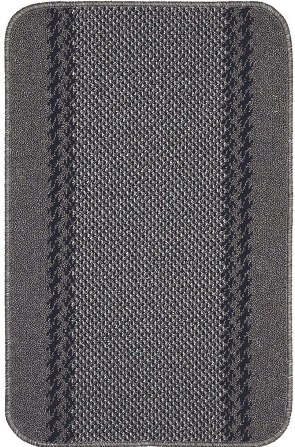 Washable Bordered Dark Grey Rug