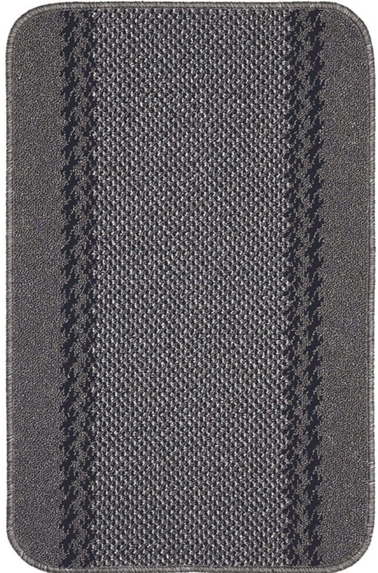 Washable Bordered Dark Grey Rug