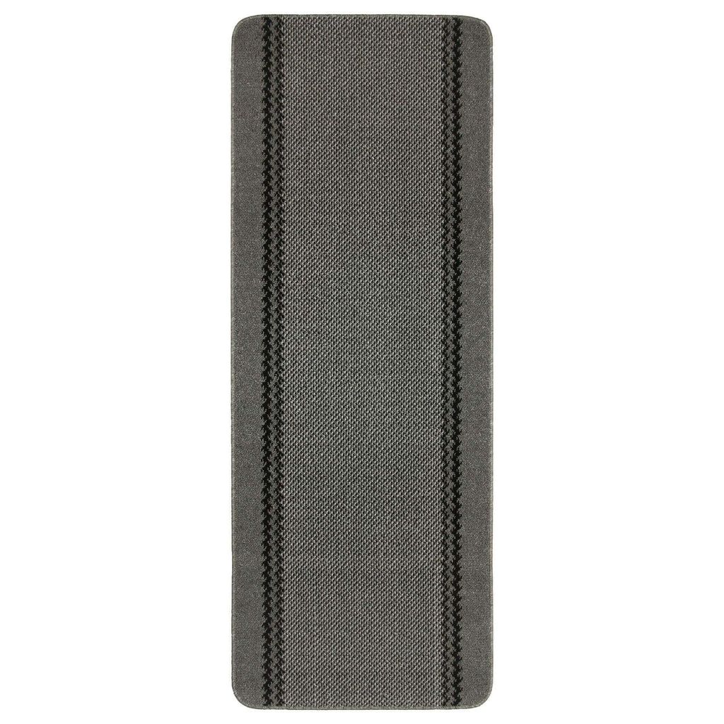 Washable Bordered Dark Grey Rug