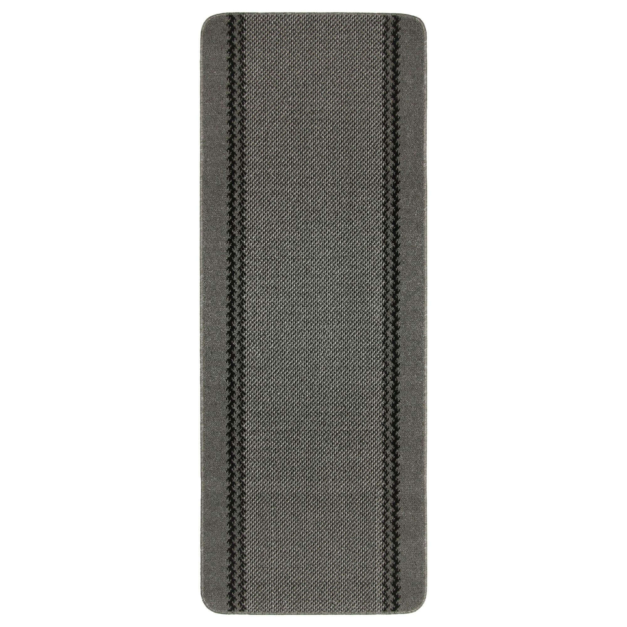 Washable Bordered Dark Grey Rug