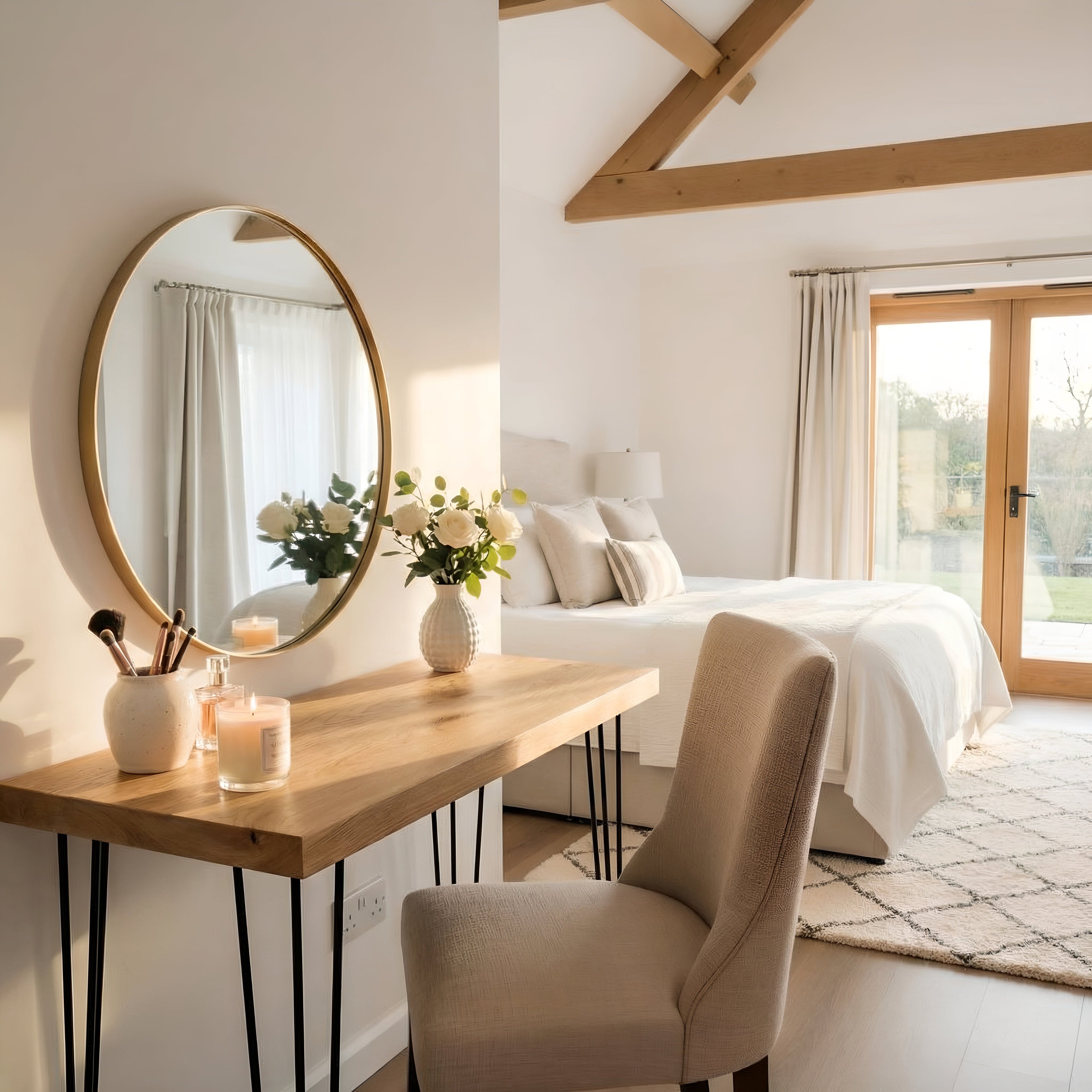 LARIA Oak Makeup / Dressing Table