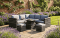 Lima 7-Seater Rattan Garden Corner Sofa Set | Height-Adjustable Table, Stools & Protective Cover