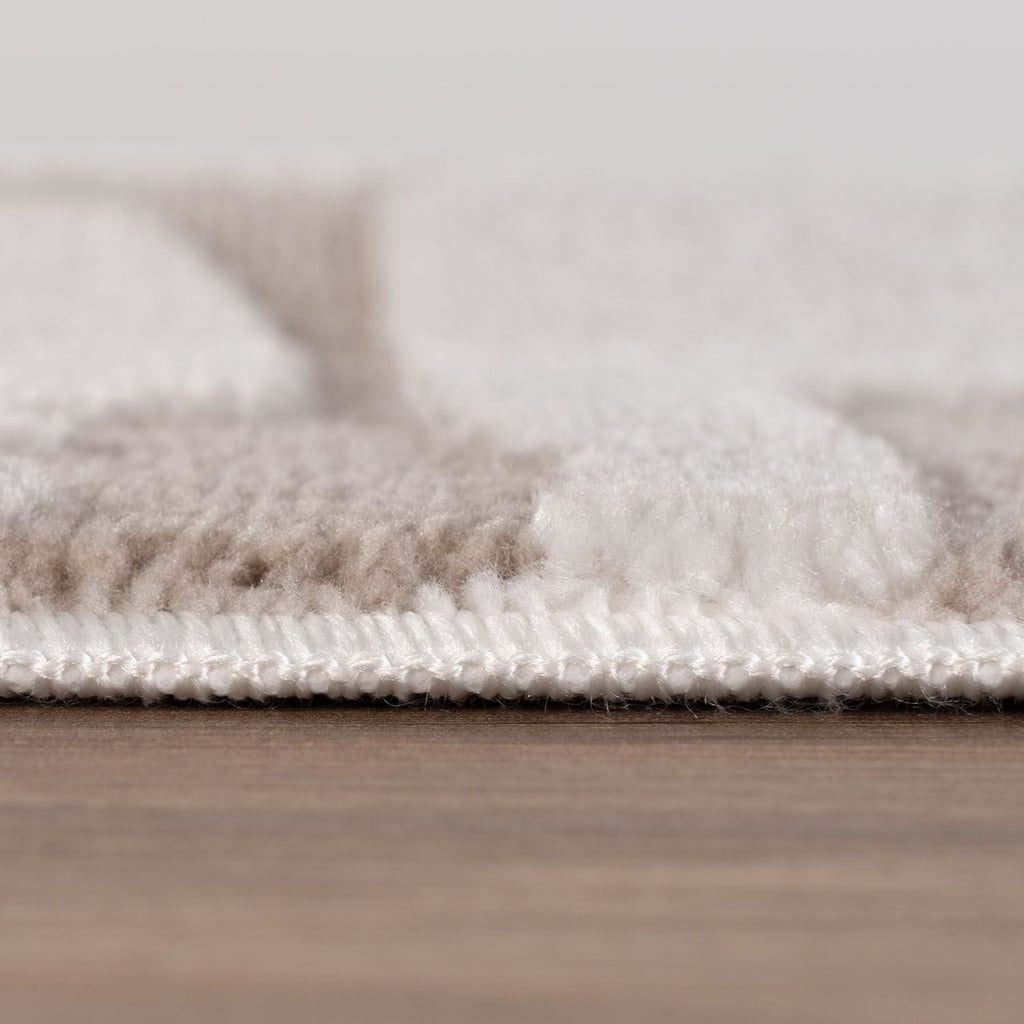 Loft Abstract Beige Jute Cream Contemporary Rug