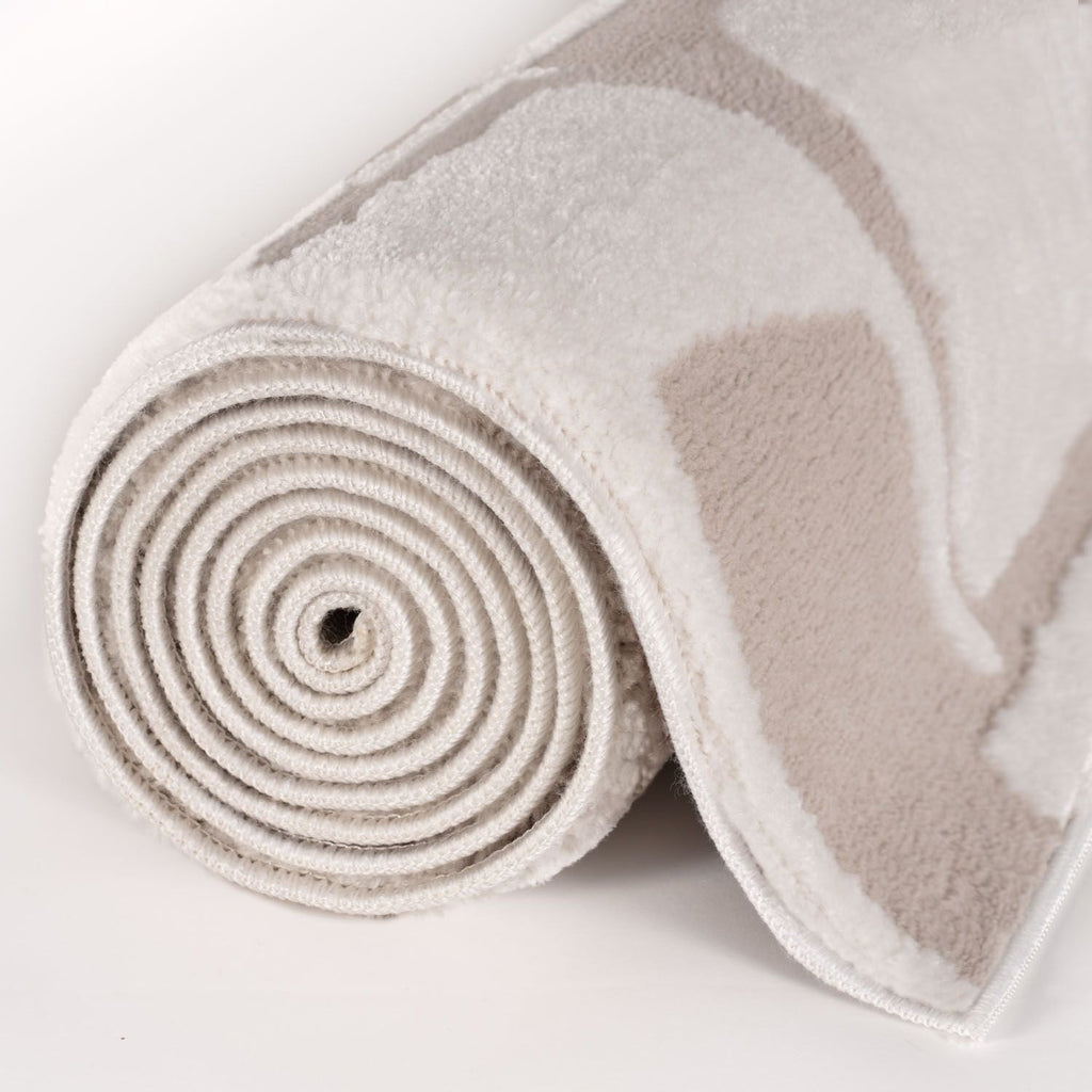 Loft Abstract Beige Jute Cream Contemporary Rug
