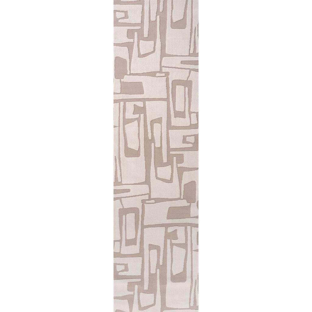 Loft Abstract Beige Jute Cream Contemporary Rug