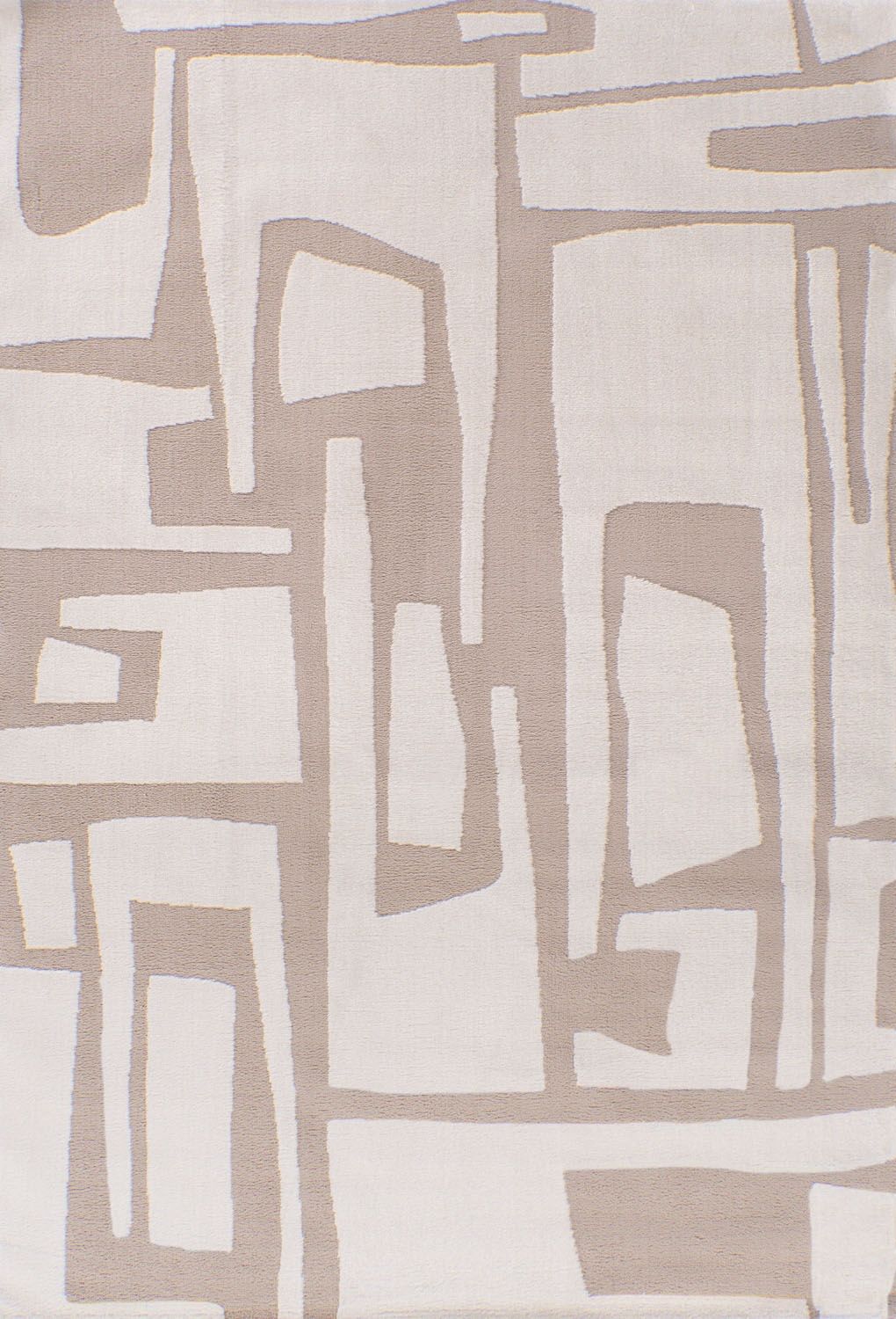 Loft Abstract Beige Jute Cream Contemporary Rug
