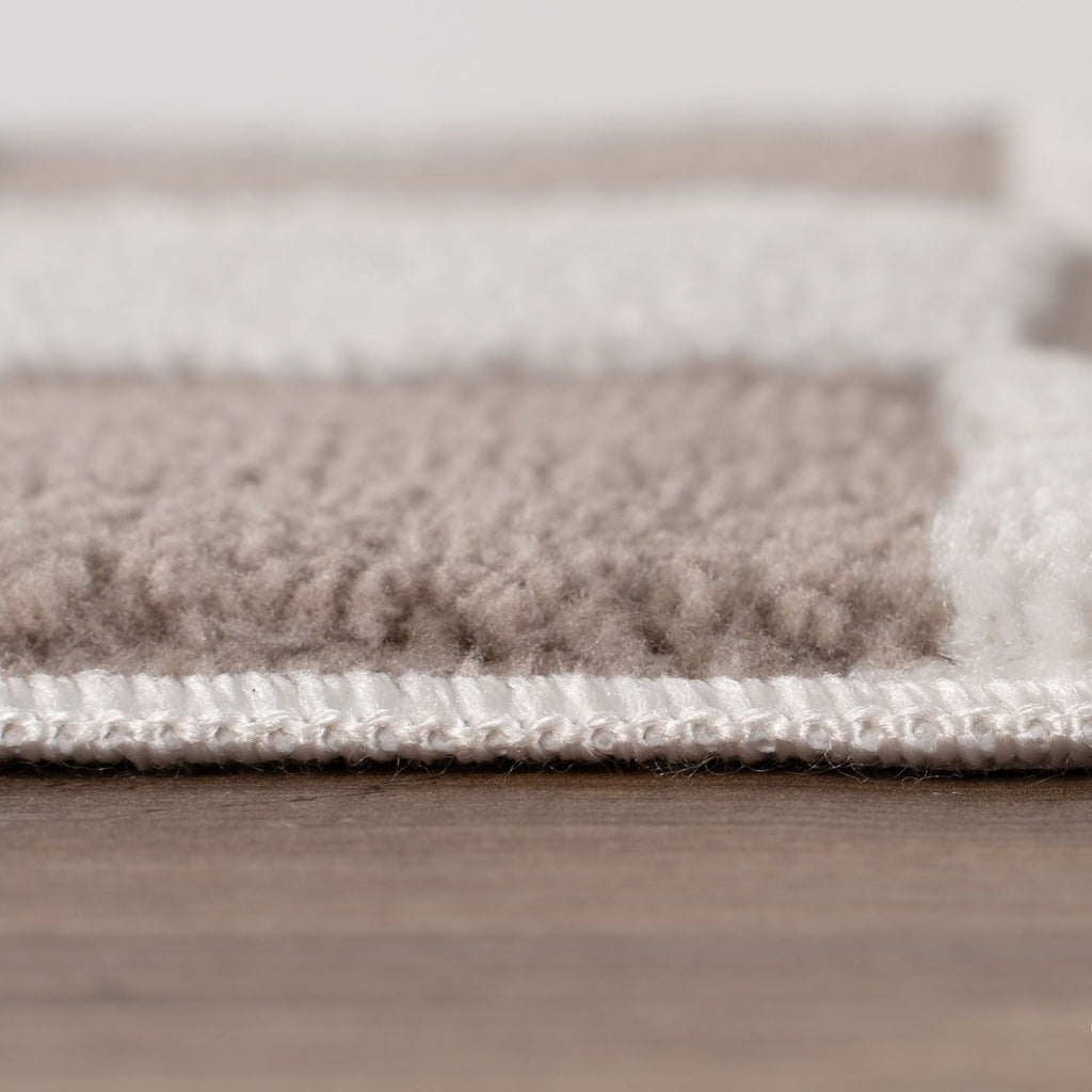 Loft Checkerboard Beige Cream Contemporary Rug