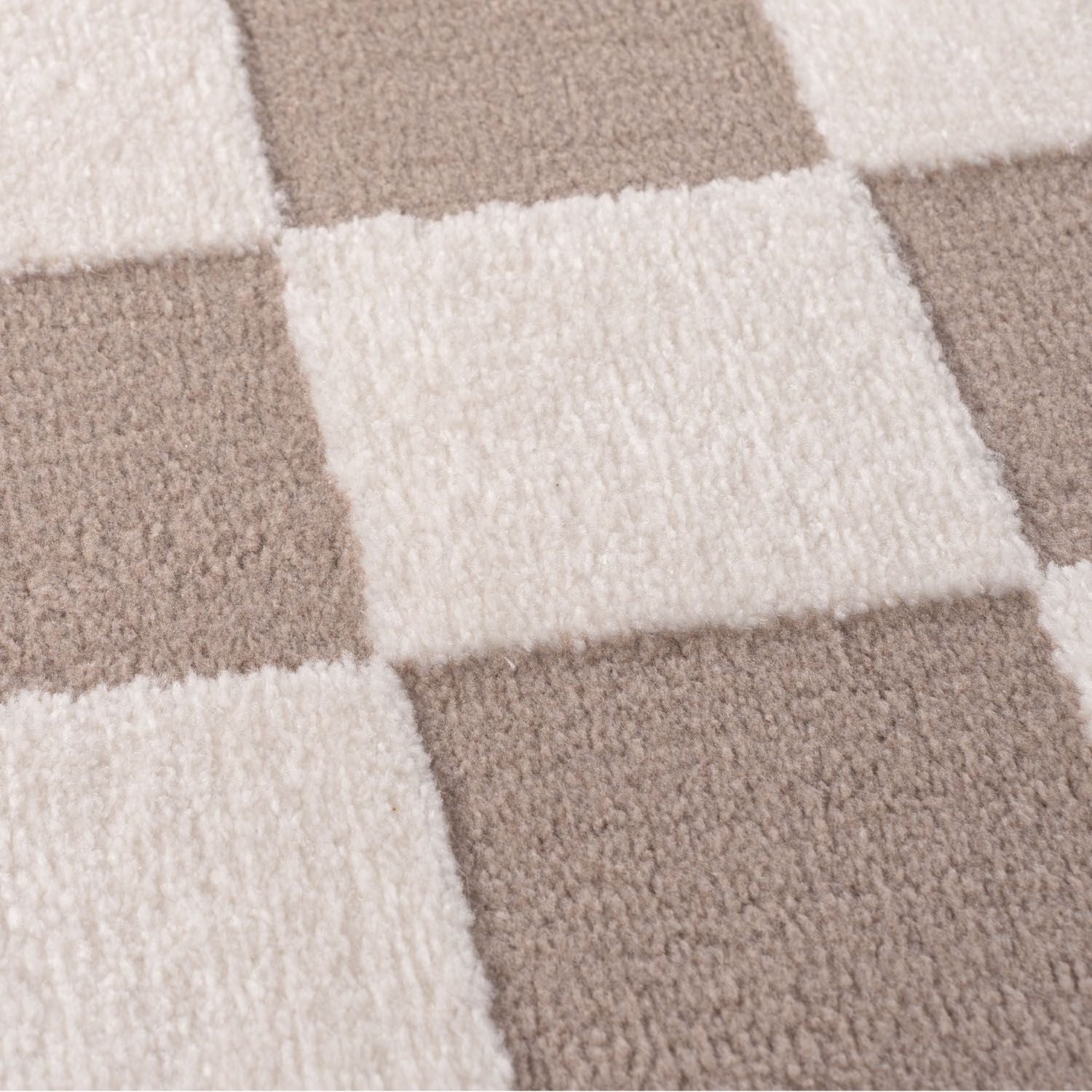 Loft Checkerboard Beige Cream Contemporary Rug