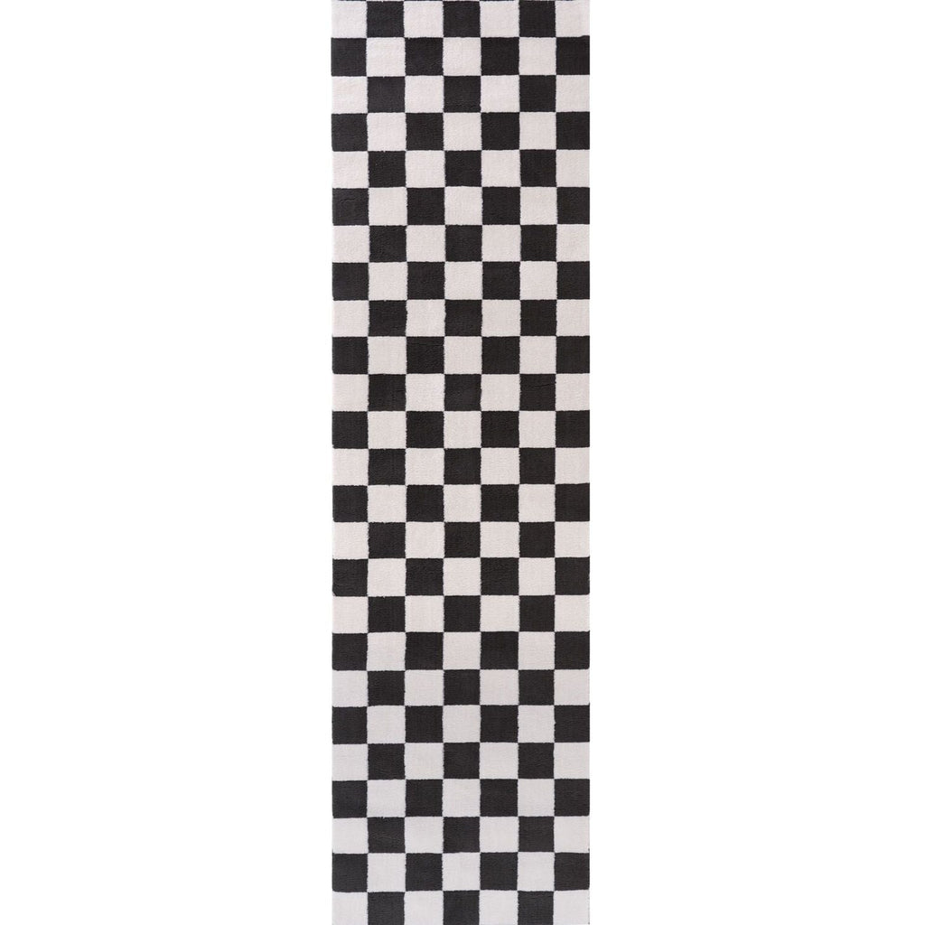 Loft Checkerboard Dark Grey Rug