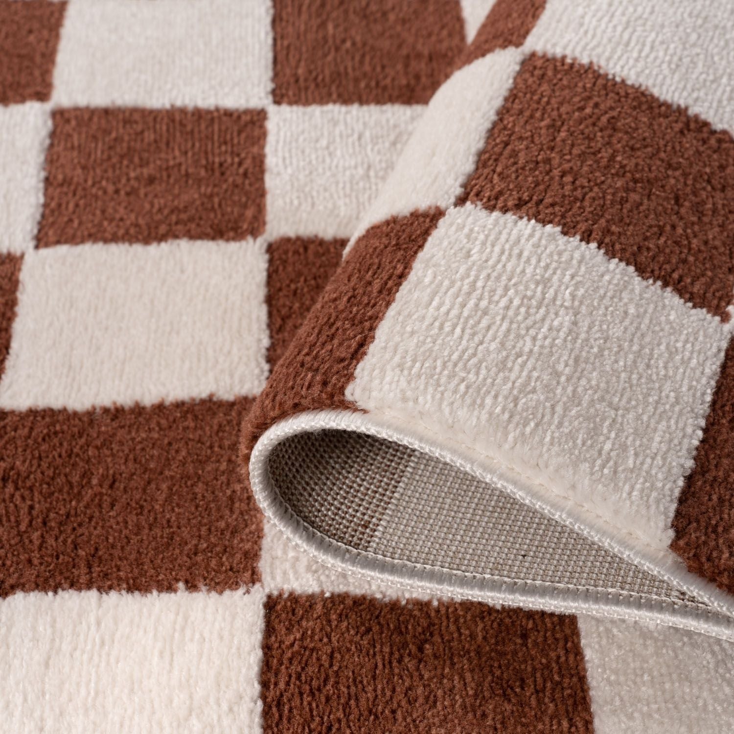 Loft Checkerboard Terra Cream Contemporary Rug