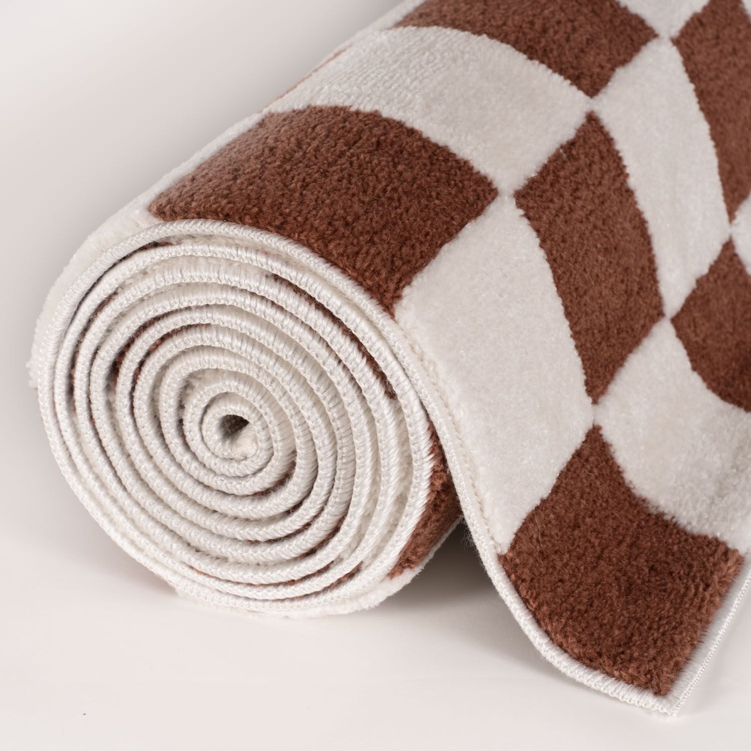 Loft Checkerboard Terra Cream Contemporary Rug