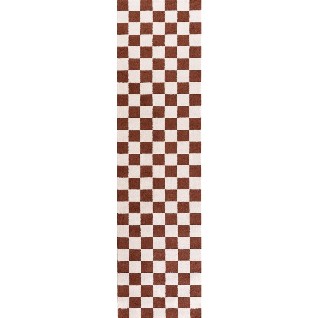 Loft Checkerboard Terra Cream Contemporary Rug