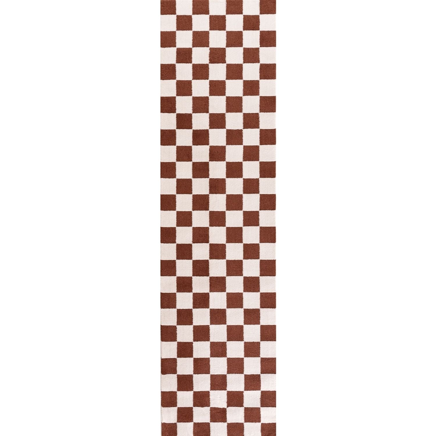 Loft Checkerboard Terra Cream Contemporary Rug