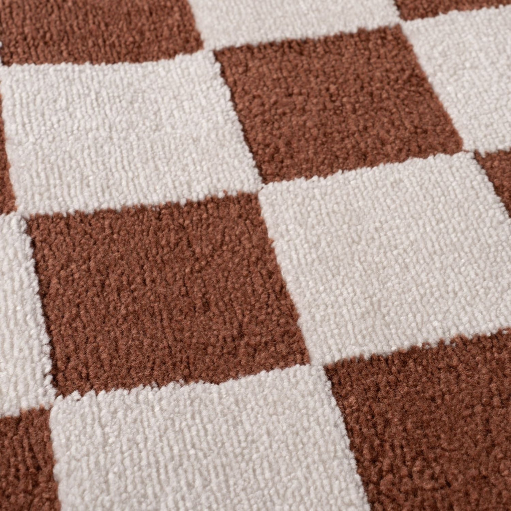 Loft Checkerboard Terra Cream Contemporary Rug