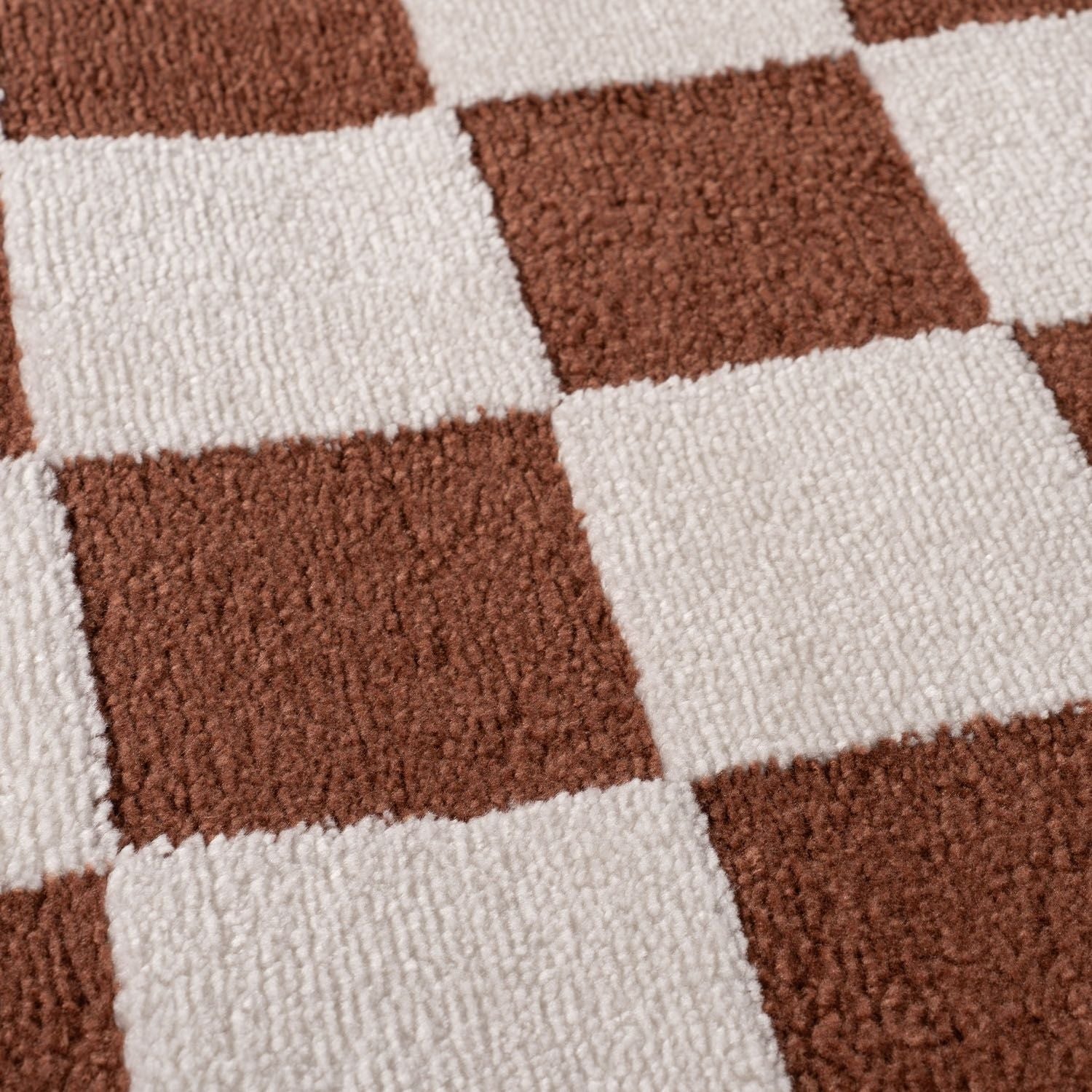 Loft Checkerboard Terra Cream Contemporary Rug