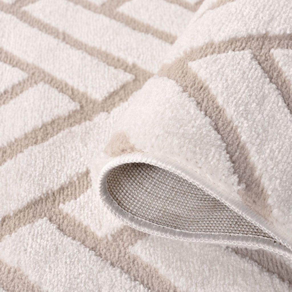 Loft Chevron Beige Cream Contemporary Rug