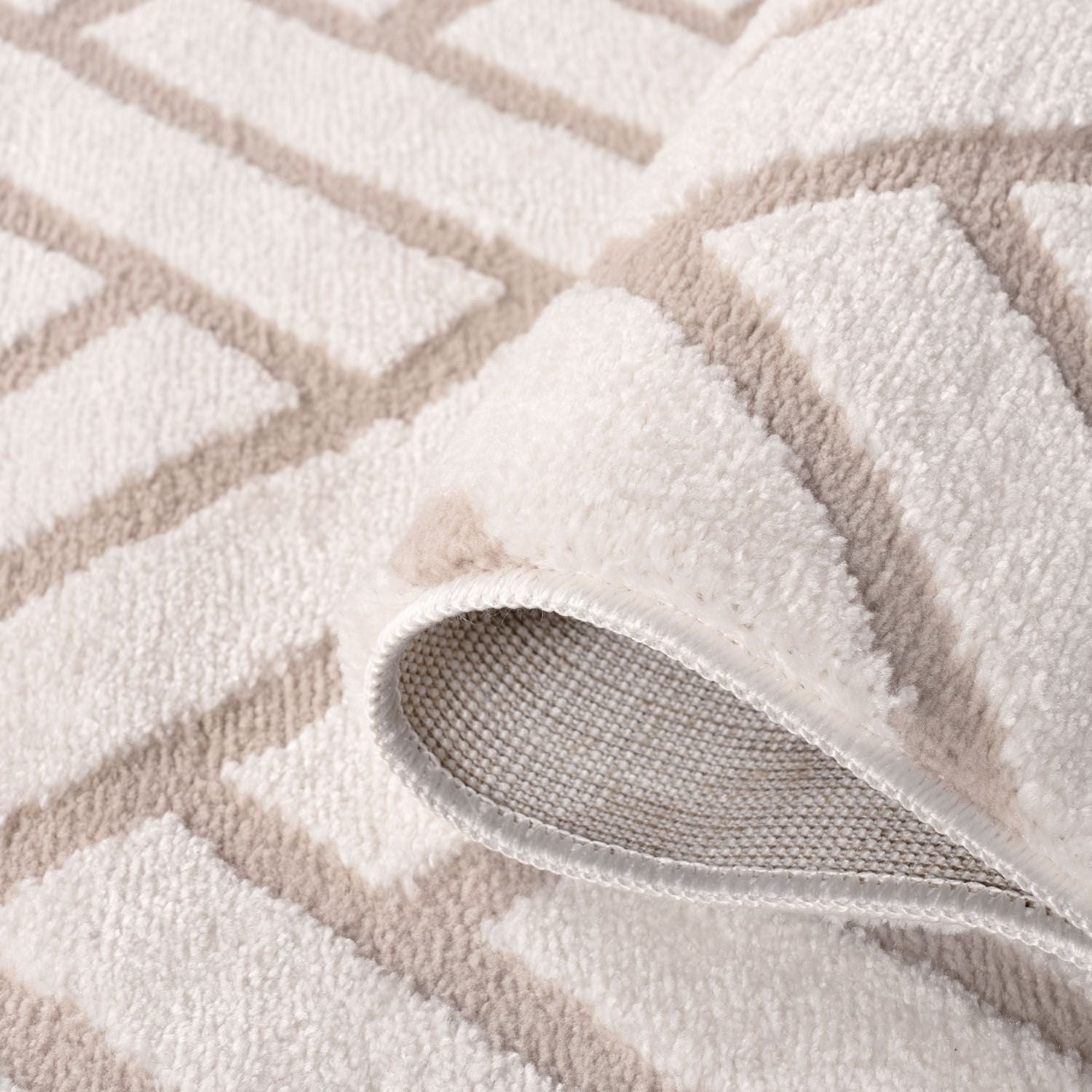 Loft Chevron Beige Cream Contemporary Rug