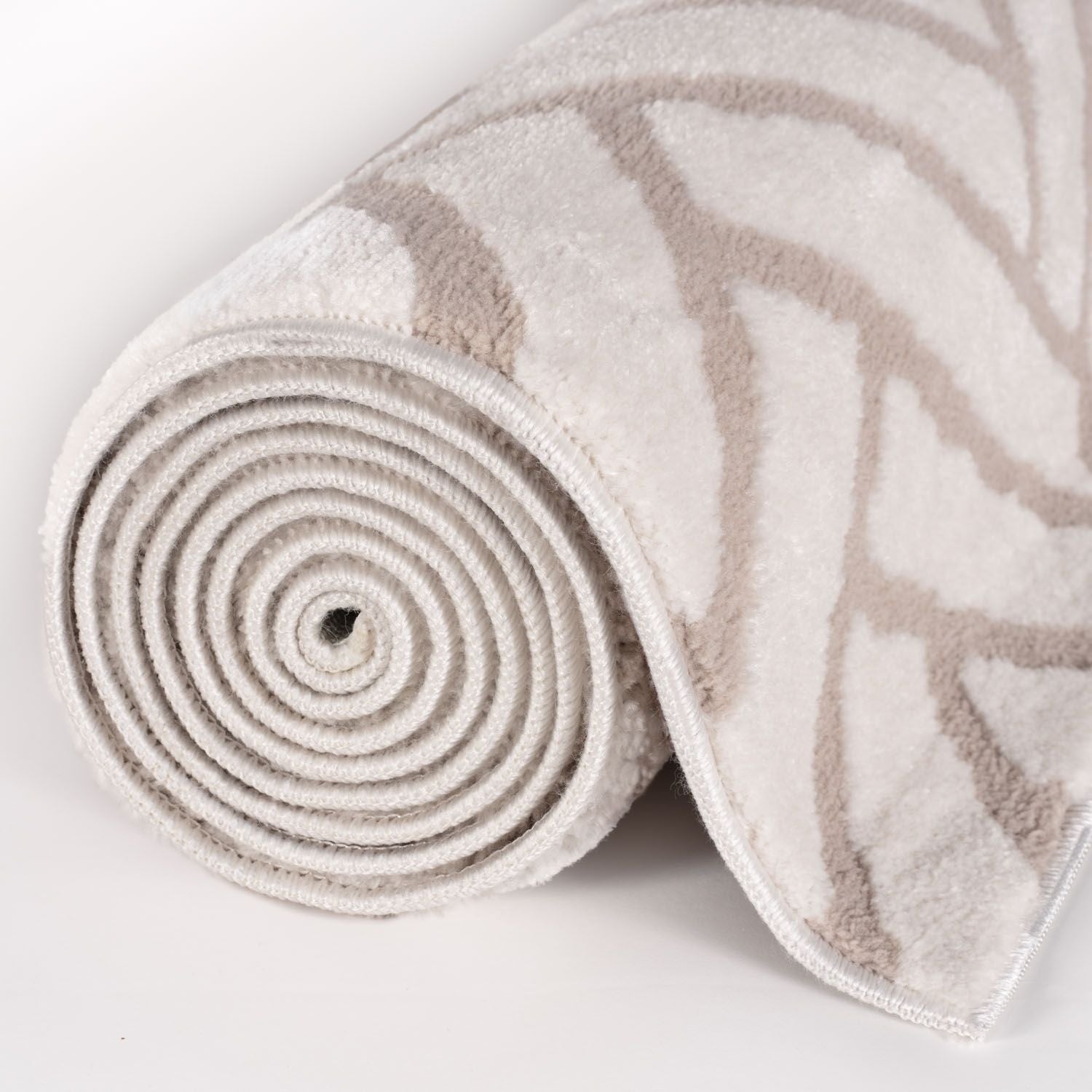 Loft Chevron Beige Cream Contemporary Rug