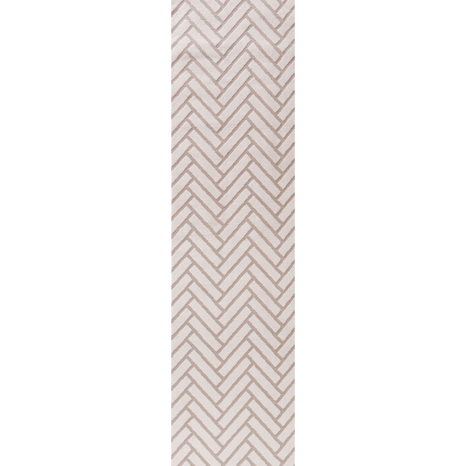 Loft Chevron Beige Cream Contemporary Rug