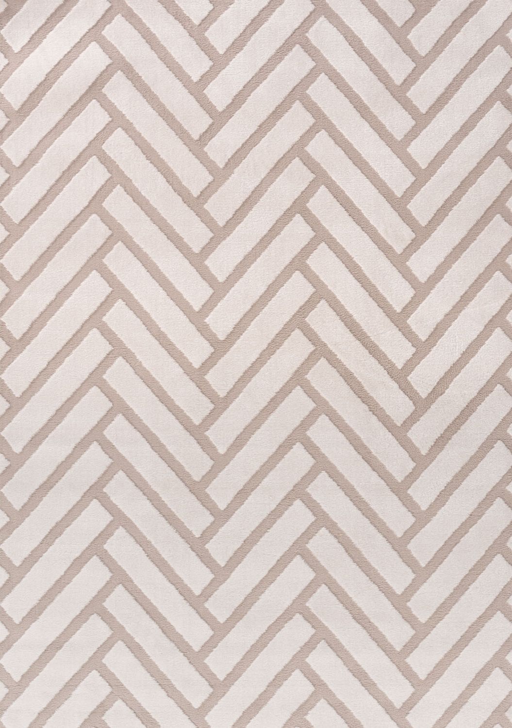 Loft Chevron Beige Cream Contemporary Rug