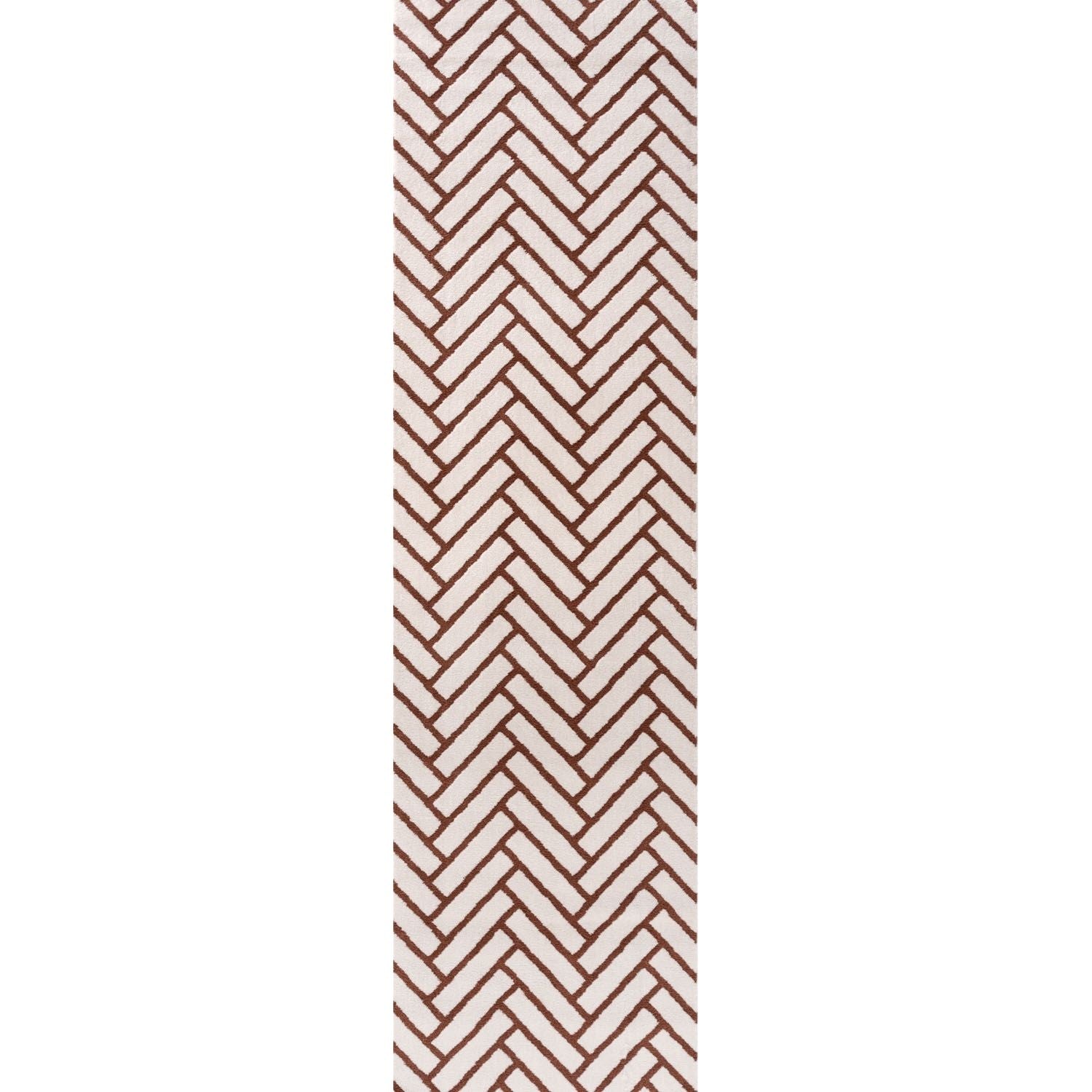 Loft Chevron Terra Cream Modern Rug