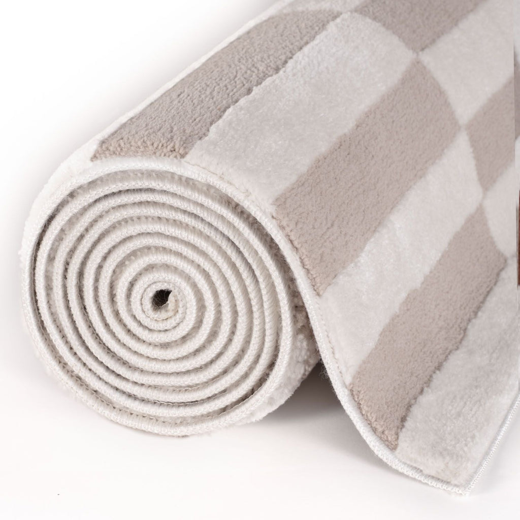Loft Striped Beige Cream Modern Rug