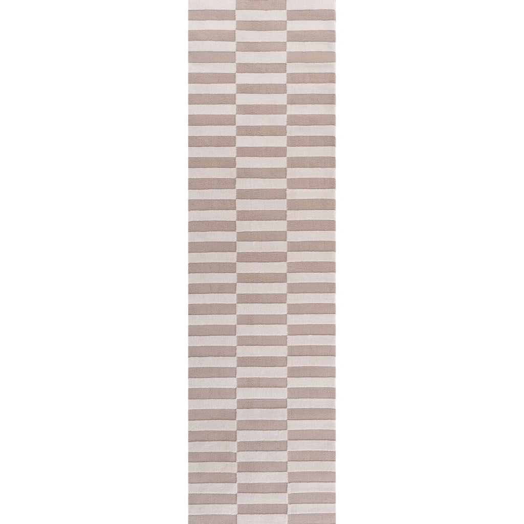 Loft Striped Beige Cream Modern Rug