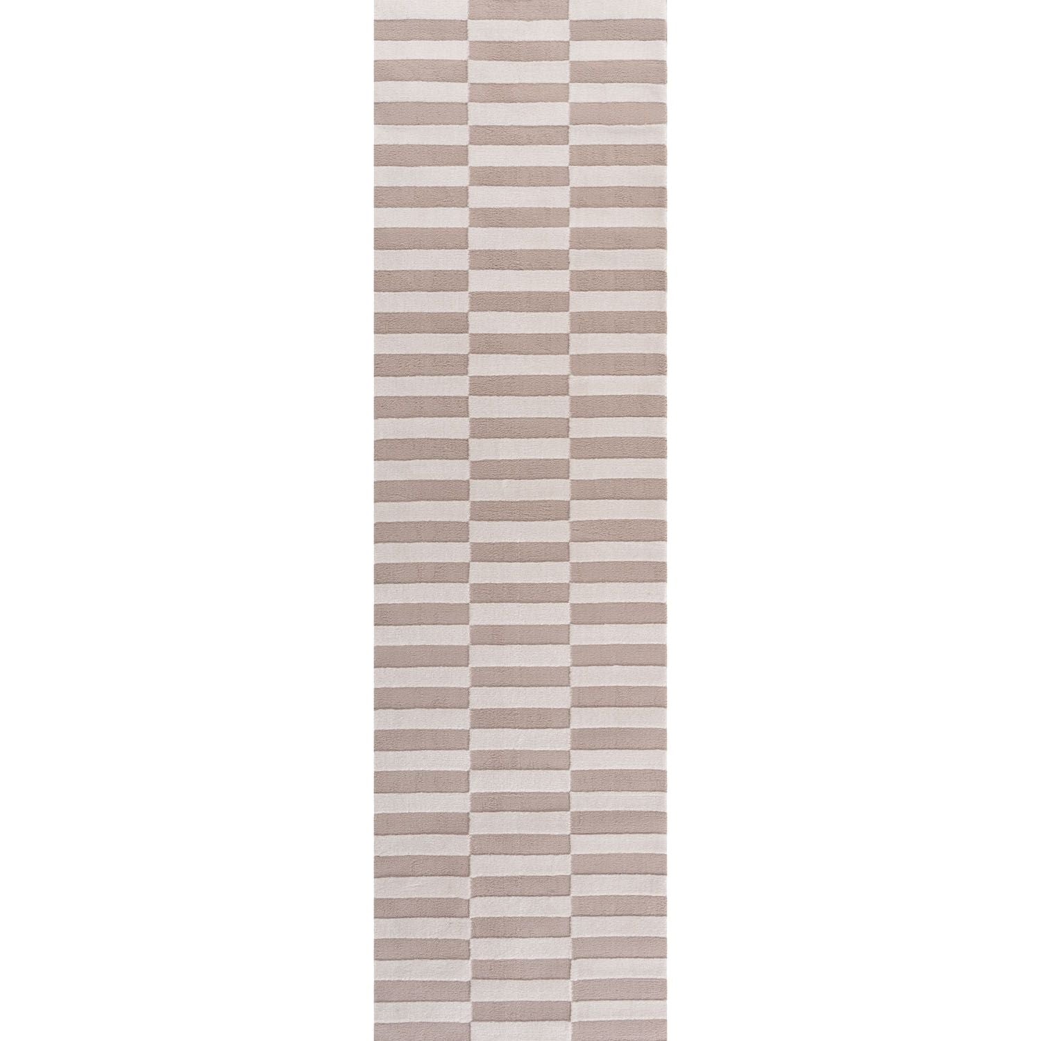 Loft Striped Beige Cream Modern Rug