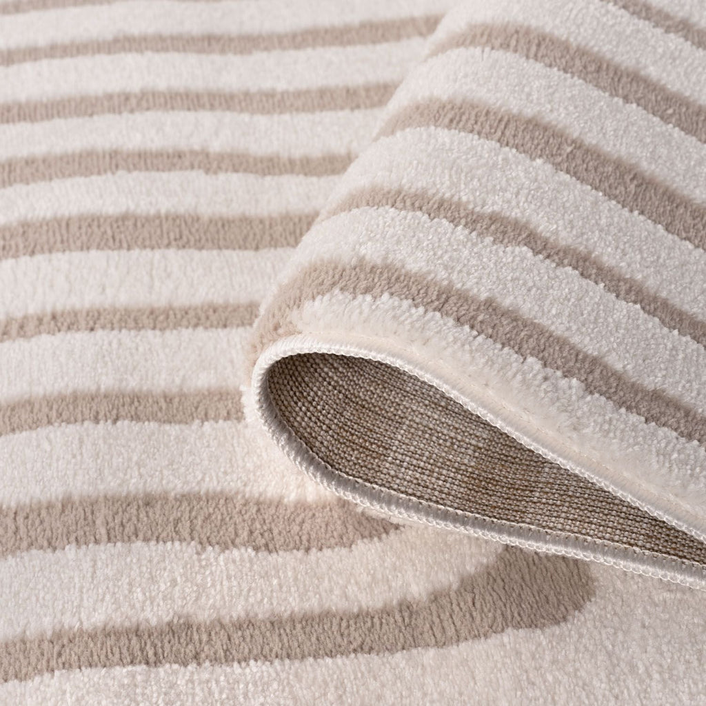 Loft Geometric Beige Polyester Modern Rug