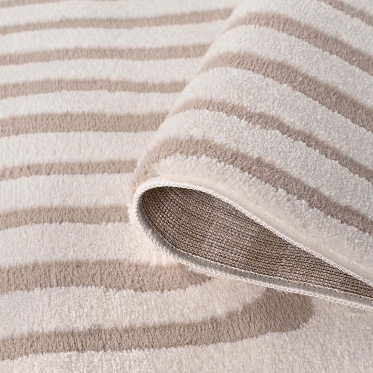 Loft Geometric Beige Polyester Modern Rug