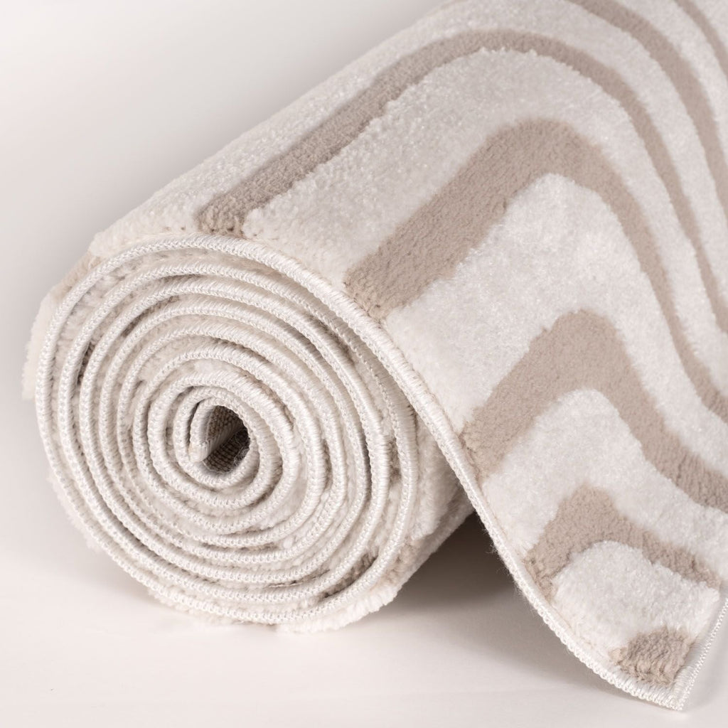Loft Geometric Beige Polyester Modern Rug