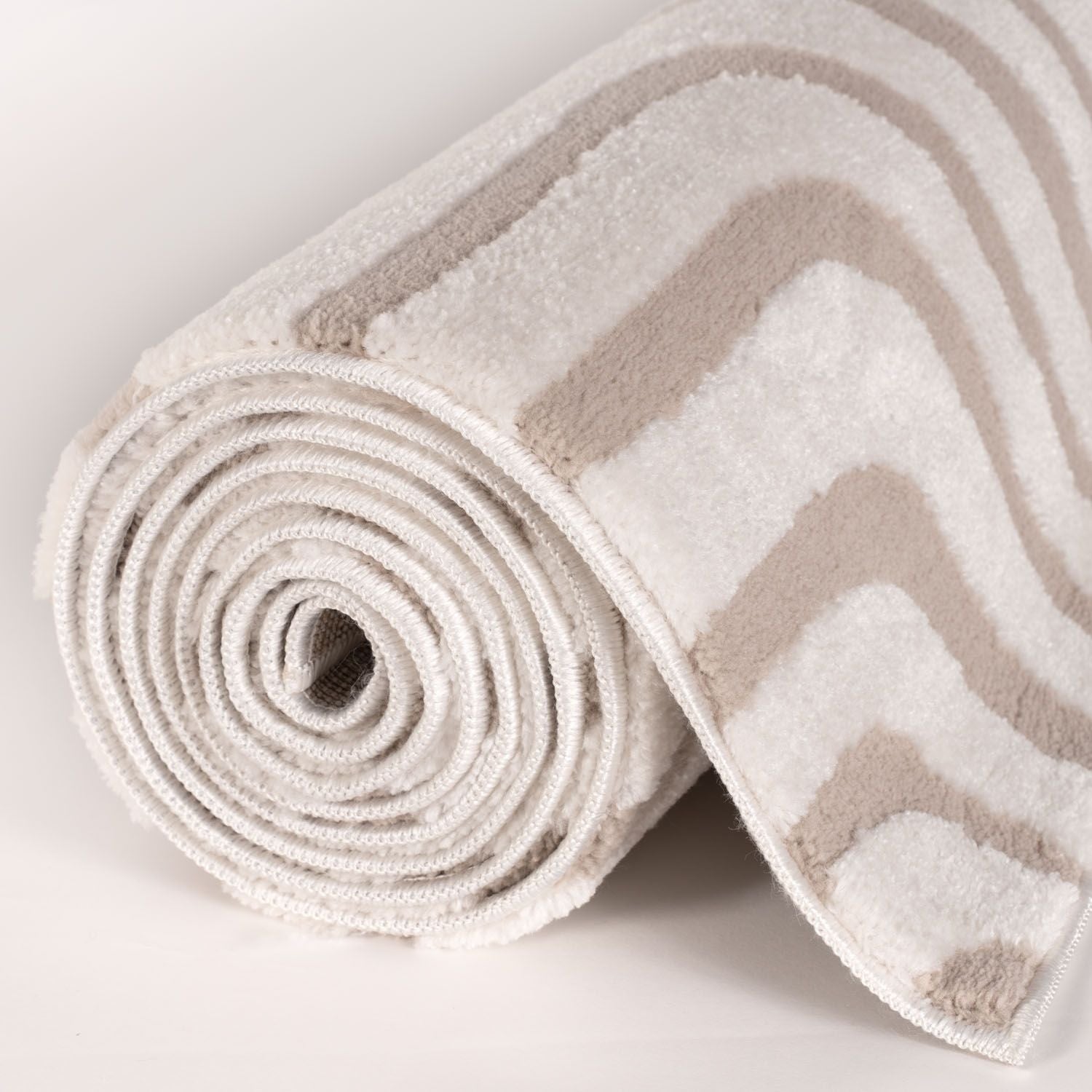Loft Geometric Beige Polyester Modern Rug