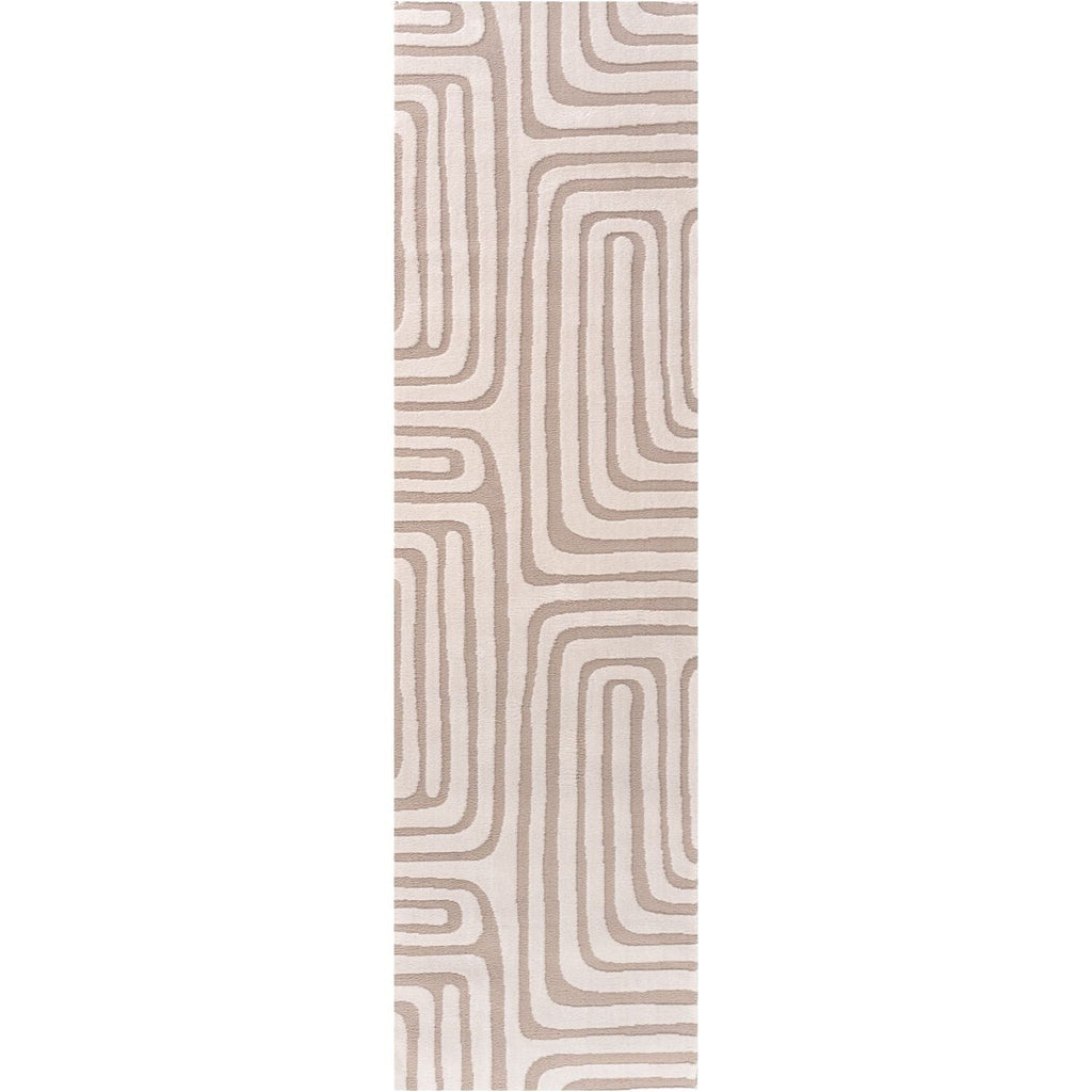 Loft Geometric Beige Polyester Modern Rug